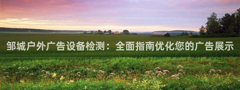 杏宇平台代理怎么样：邹城户外广告设备检测：全面指南优化您的广告展示