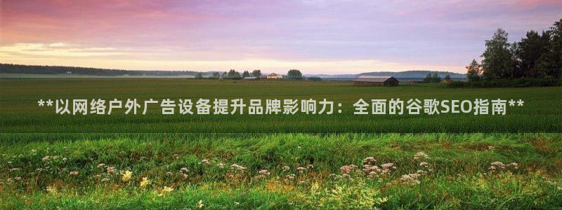 杏宇平台代理多少钱一次：**以网络户外广告设备提升品牌影响力：全面的谷歌SEO指南**