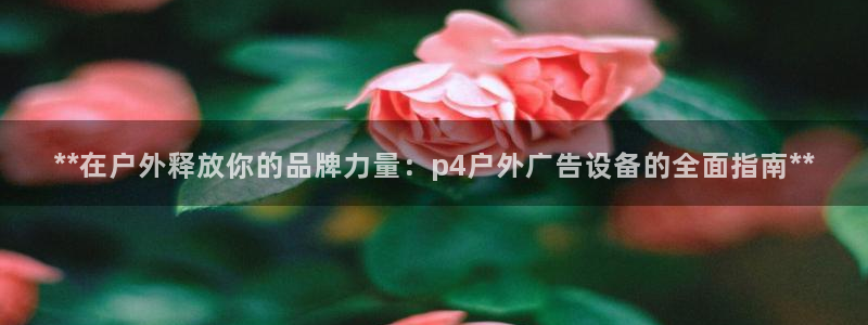 杏宇平台总代理是谁：**在户外释放你的品牌力量：p4户外广告设备的全面指南**