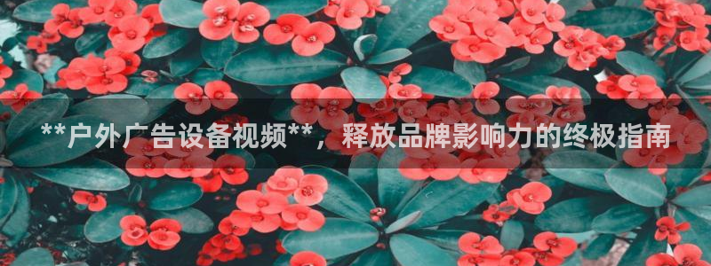 杏宇官方平台官网：**户外广告设备视频**，释放品牌影响力的终极指南