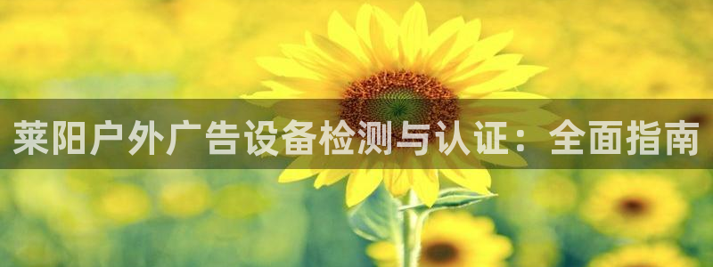 杏宇平台代理：莱阳户外广告设备检测与认证：全面指南