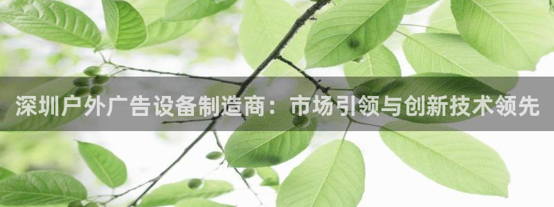 杏宇平台代理怎么样：深圳户外广告设备制造商：市场引领与创新技术领先