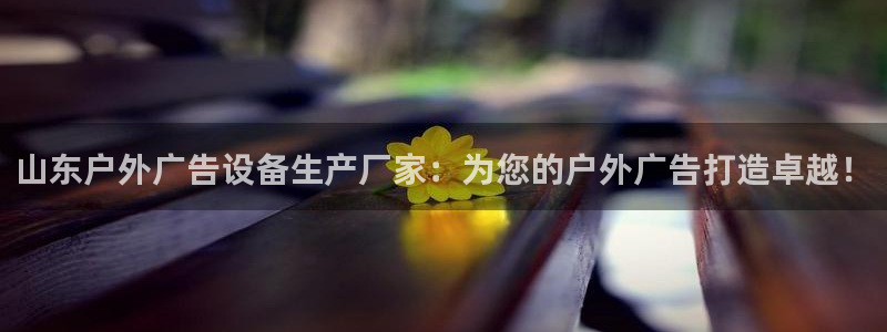 杏宇平台是什么：山东户外广告设备生产厂家：为您的户外广告打造卓越！