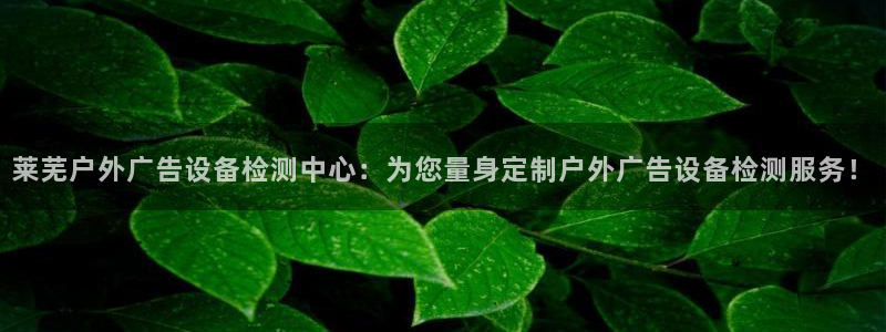 杏宇平台招商电话号码：莱芜户外广告设备检测中心：为您量身定制户外广告设备检测服务！
