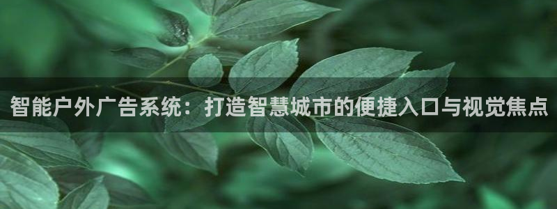 杏宇平台代理多少钱：智能户外广告系统：打造智慧城市的便捷入口与视觉焦点