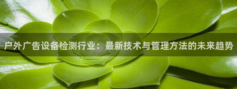 杏宇平台总代理：户外广告设备检测行业：最