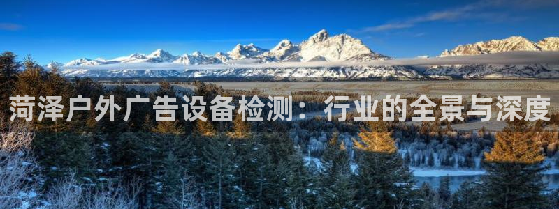 杏宇平台代理怎么样可靠吗：菏泽户外广告设备检测：行业的全景与深度